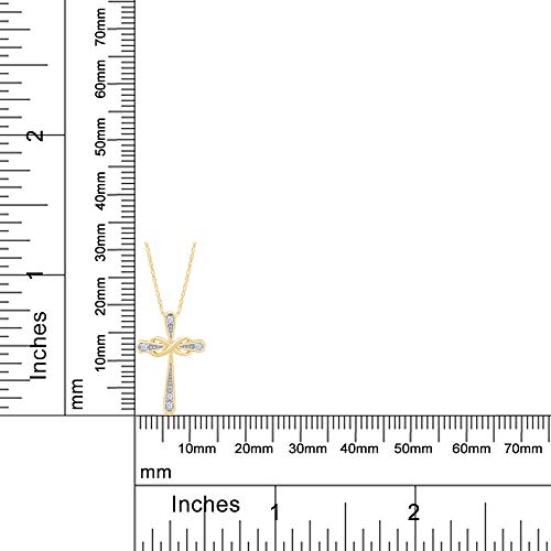 THE JEWEL ZONE Round Cut White Natural Diamond Accent Infinity Cross Pendant Necklace Jewelry For Women In 14k Gold Over Sterling Silver (Color- I-J, Clarity- I2-I3)4