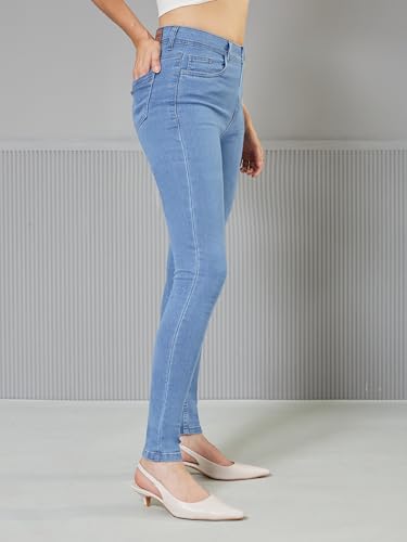 Image of Miss Chase Women's Skinny High Rise Regular /Cropped Length Stretchable Denim Jeans