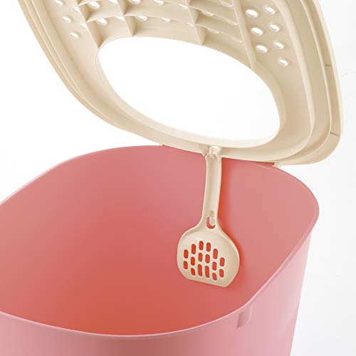 Caja sanitaria cerrada para gato rosa salmón miniatura 5