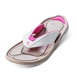 ZORIZ Zoomy Golf Sandals - Unisex Golf Flip Flops With Removable Tornado Golf Cleats - Mens and Womens Sandals for Walking, Beach, or Sports - Pink/White - Men's 6-6.5/Women's 7.5-8