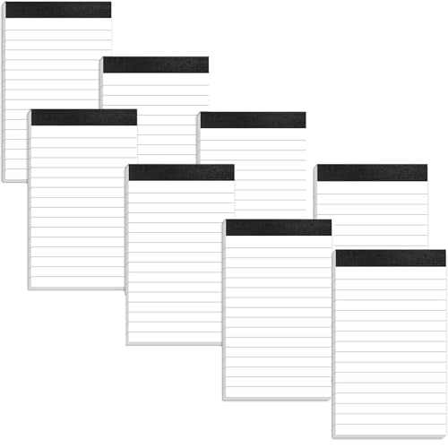 YUTJQOA 8 Stück Notizblock A7 Schreibblock Liniert Klein, 30 Blatt Pro Block Notizblöcke, 80g Mini Notizblöcke Ersatzblöcke, Block Abreißblock Notizzettel für Arbeit Studie Büro Haushalt Schule Memo