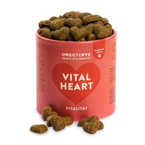 DoggyLove Vital Heart/Hundesnack Vitalität/Hundeleckerli für aktive Hunde/unterstützt die Vitalität und die Herzfunktion/Premium Hundeleckerli