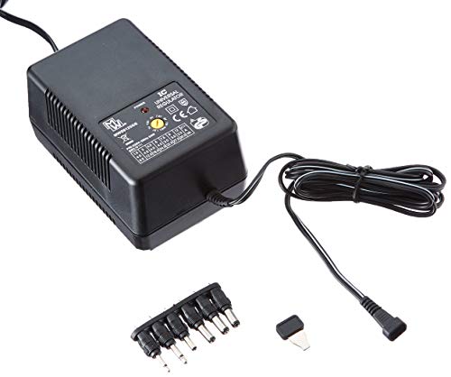 Transmedia NTT8UL - Cargador con cabezales intercambiables (2500-4000 mA, ERP, 1,5V - 12V, estabilizado, conector macho, interruptor giratorio)