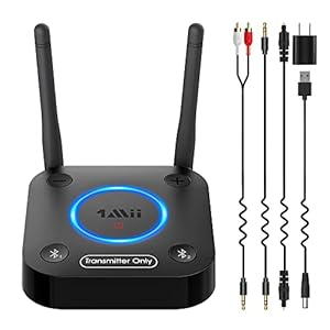 1Mii B06TX Bluetooth 5.2 Transmitter for TV to Wireless Headphone/Speaker, Bluetooth Adapter for TV w/Volume Control…