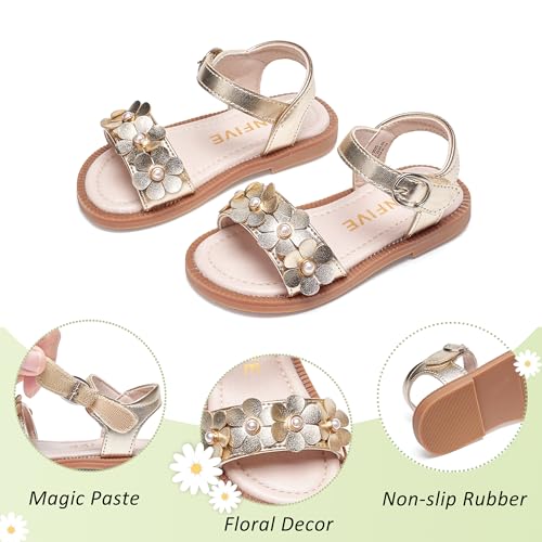 Image of GINFIVE Toddler Girls Sandals Little Girls Kids Summer Shoes Toddler Sandals