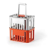 Cestello Portabottiglie 4 Posti Rosso - In Plastica HDPE Impilabile - Foto 4