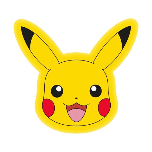 Character World Officially Licensed Pokemon Shaped Cushion Pillow | Pikachu Plush Shaped Pillow | Perfect For Bedroom Or Living Room Décor 35cm x 35cm