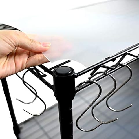 ACHub Wire Shelf Liners Clear, 18 x 48, Set of 5 & Bonus S-Shaped Hooks, Waterproof, Heavy Duty, Translucent Plastic Liners for Wired Rack Shelving Cover