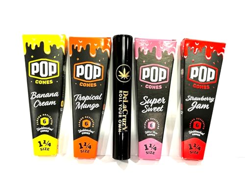 Pop Cones Mix Flavors Cones 1 1/4 (4 packs) with DeLaCruzV Tube.