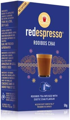 Red Espresso - Chai Rooibos Tea Pods (10 capsules), Nespresso Compatible, 100% Natural, Vegan, Gluten Free, No Added Sugar