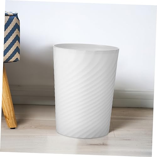 Caneca de basura rectangular de plástico 12L blanca miniatura 4