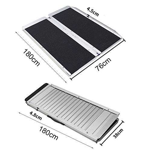 MZTYH Rollstuhlrampe Faltung X1, Auffahrrampe Koffer Rampen Leichte Mobile Roller Mit Rutschfester OberfläChe Tragen… – Bild 5