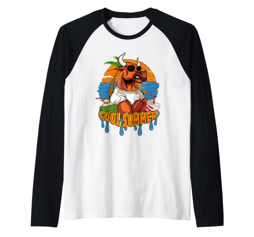 Cool Summer Beach Ox Bull Lunettes de Soleil Sunset Vibes Manche Raglan