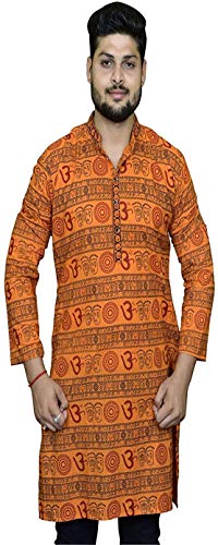 Image of Men's Cotton Long Kurta (Multi-Coloured)