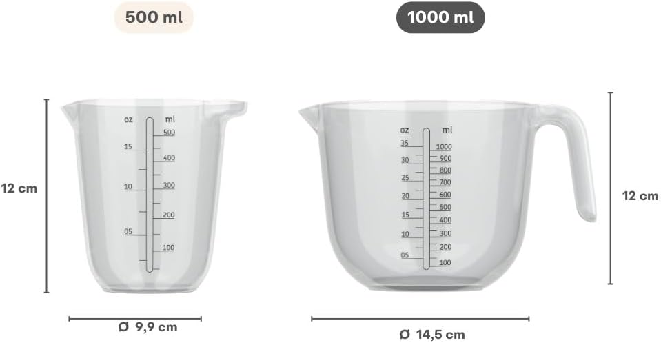 Mepal - Chef it measuring cup - Easy to read engraved scale - Ergonomic handle - Lightweight material - 1000 ml - Transparent
