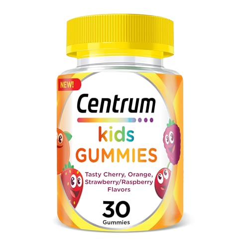 Centrum Multivitamins for Kids including Vitamin C D and Orange & Mixed Berry Flavor 30 Chewable Multigummies
