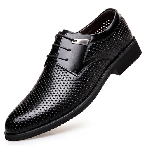 Men's Slip-On Oxford Shoes Pointed-Toe Derby Classic Formal Business Dress Sneaker Lace-Up Non-Slip Shoes