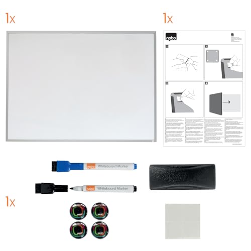 Tableau blanc magnétique effaçable à sec Nobo 1903777 cadre aluminium mural