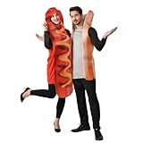 KalcyKizz 2 Pcs Couples Hot Dog and Bun Adult Couple Costume Halloween Funny food