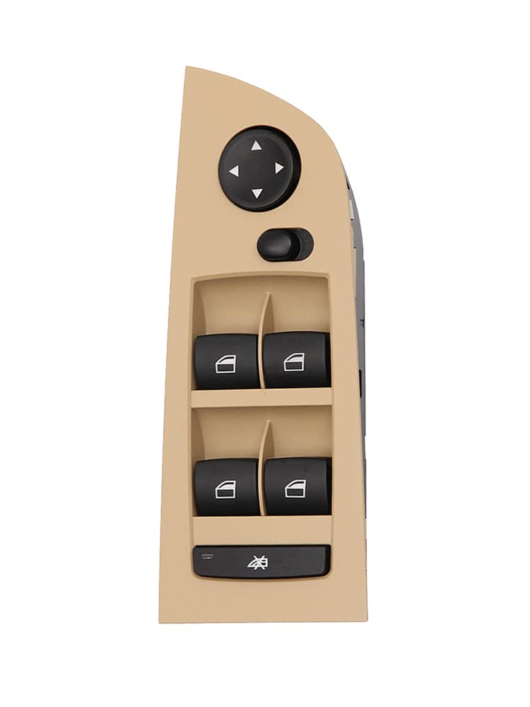 Botón de interruptor maestro de ventana eléctrica Kacepar, botón de ventana eléctrica, botón maestro de control de ventana beige compatible con BMW E90 E91, 61319217331