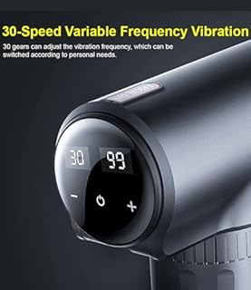 Pistola per massaggi, massaggiatore per tessuti profondi Lefity con 30 velocità e 6 testine massaggianti, massaggiatore portatile con porta di ricarica USB-C