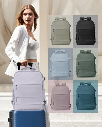 Image of coowoz Large Travel Backpack Carry On for Women Man Gym Backpack with Laptop Compartment Mochila de Viaje Teacher Personal Item Backpacks Rucksack Airplane Accessories Must Haves Purple