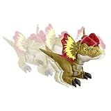 Jurassic World Dominion Uncaged Rowdy Roars Dilophosaurus Dinosaurus actiefiguur, speelgoedgift met interactieve beweging en geluid Aanraakreactie