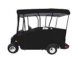 Black - DoorWorks Extended 80' 4-Passenger Over-The-Top Golf Cart Cover - Marine Grade Vinyl - Fits...