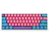 USHOW 61 Keycaps 60 Percent, Mini Keyboard Keycaps for Mechanical Gaming Keyboard OEM Profile Doubleshot PBT Keycaps Set with Key Puller （Only Keycaps）(Purple+Blue+Pink)