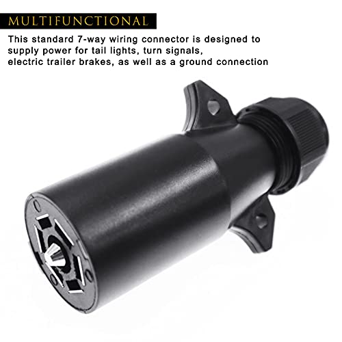 Apexedc 7 Pin Trailer Side Replacement Plug Adapter Waterproof 7 Way Round Rv-Style Trailer Connector #TOP2
