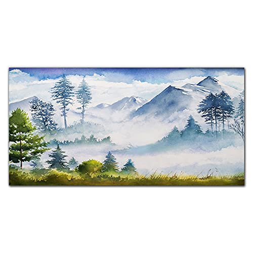 Photo sur verre haut de gamme paysage des montagnes decoration salon 100x50