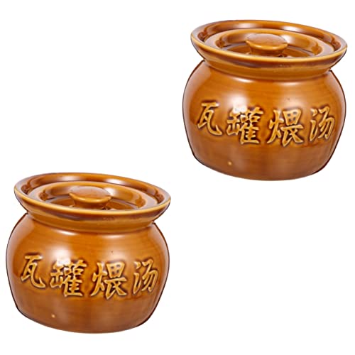 YARNOW 2 Peças De Barro Utensílios Coreanos Mini Forno Mini Fogão Lento Tigela Coreana Panela De Cer