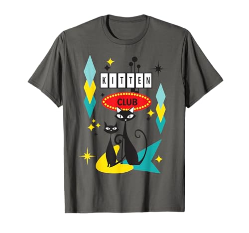 Retro Kätzchen Club Vintage Mid Century Modern Cat 50er 60er 70er Jahre T-Shirt