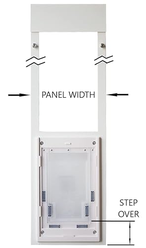 Dragon Pet Door For Sliding Glass Doors | Pet Friendly Pet Door Insert For Aluminum Frame Doors | Easy Installation | White, Medium Single Flap, 74.75"-77.75" Slider Height #TOP6