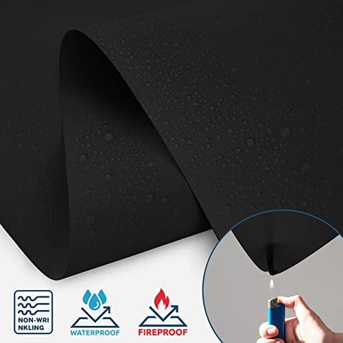 Pasoun Blackout Roller Shades Cordless Roller Blinds with Heat Insulation Waterproof Fire Resistant Crease-Resistant Roll up Window Blinds for Home Easy to Install (Black, Size 28