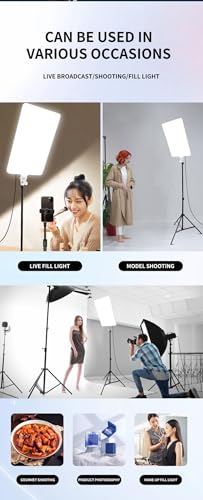 Image of GiftMax 19 inches Big RGB LED Video Panel Light Set for Photo Studio Photography & Video Light for YouTube Reels Instagram Setup (19 inch RGB Panel Light with Stand)