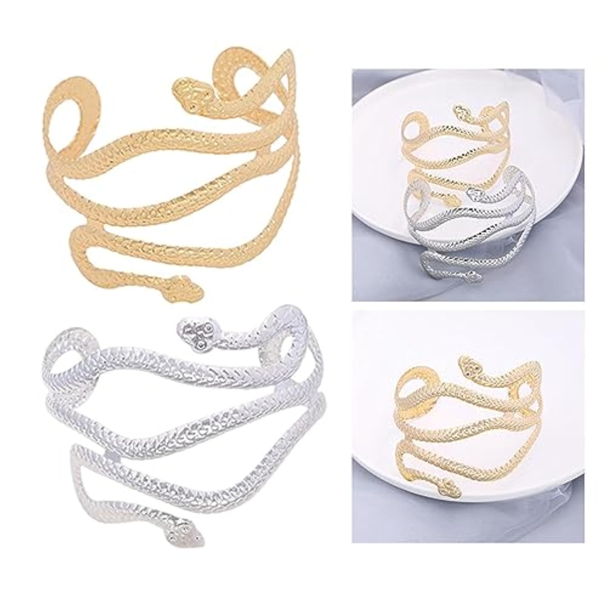 Women's Gold Snake Upper Arm Cuff Jewelry Armlet Wrap