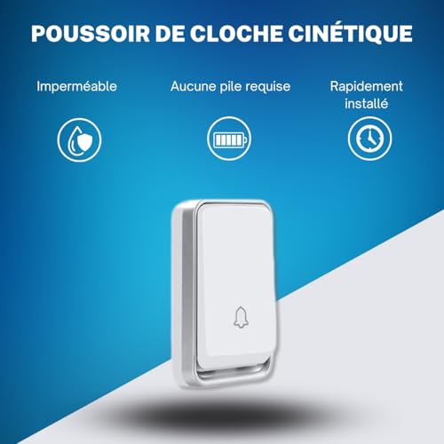 Sonnette sans fil avec 2 récepteurs blancs IP65 - 3