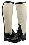 Hispar Ladies Summer Canvas Field English Horse Riding Boots with Cotton Calf Stylish Fashion Equestrian - Black 10 Wide Calf