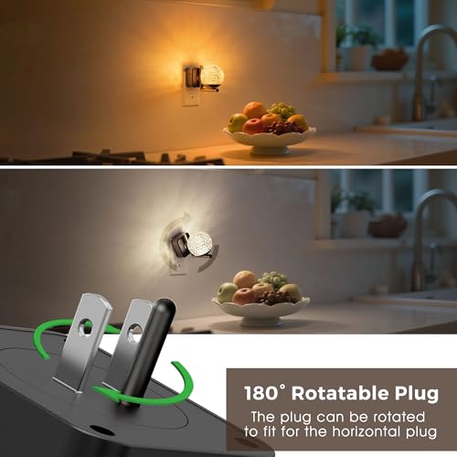 Image of L LOHAS LED Night Lights Plug Into Wall,Dusk to Dawn Sensor,10-Color RGB Dimmable Night Light, 180Rotating Plug in Night Light for Bathroom, Hallway, Bedroom, Stairway
