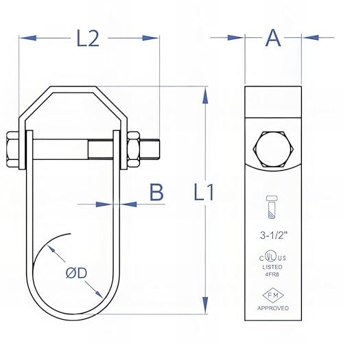 Abrazadera para tubería Clevis 1" en acier robuste INDEX ABCH01000 - 3