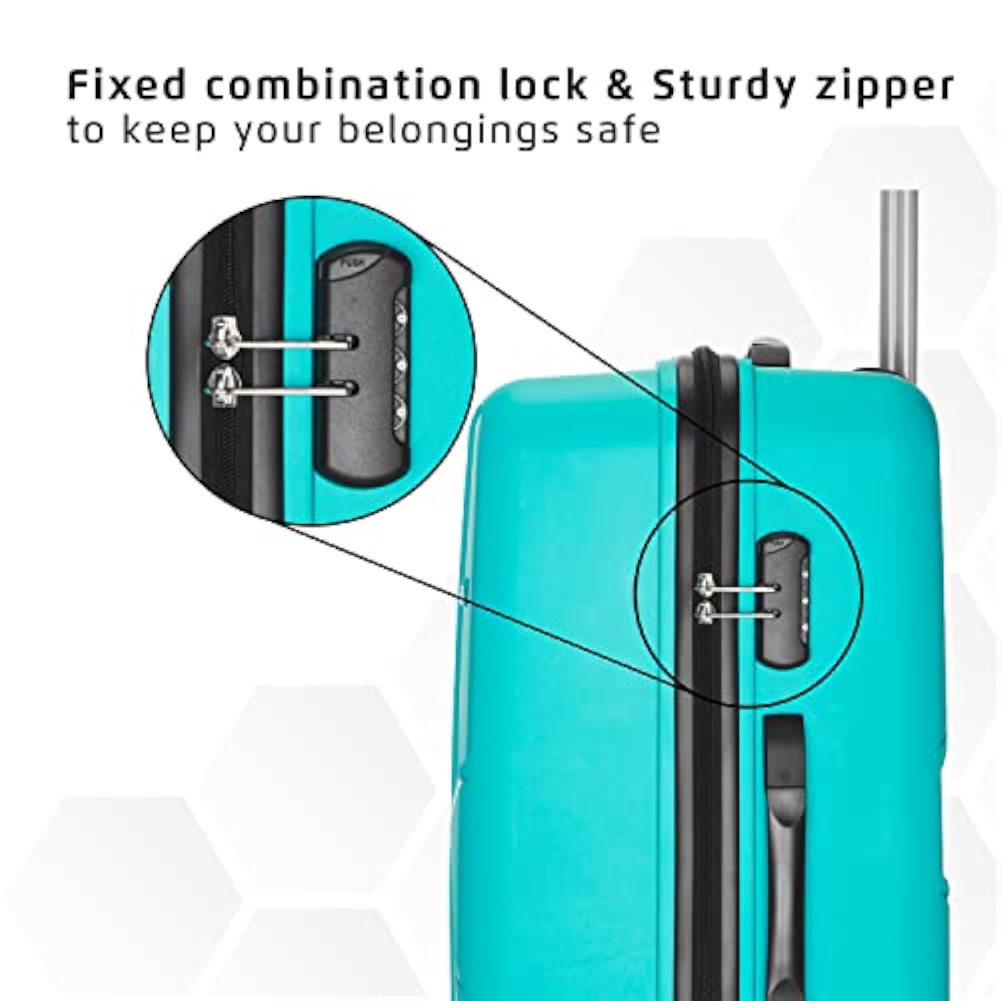 Large Pentagon 75 Cms Check-in Polypropylene Hard Sided Luggage, Cyan