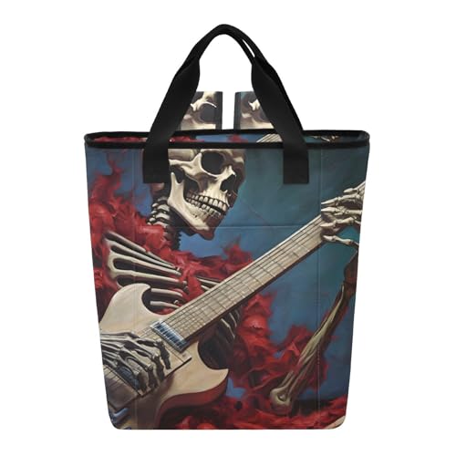 PDZRMY Skeleton Paly Guitar Cooler Backpack, Keep 36 Cans Cold for Up to 24 Hours, Insulated Waterproof Backpack Coolers, Funny Cute Cooler Bookbag for Women Travel Camping Beach