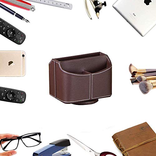 Support de télécommande en cuir rotatif pour ranger le salon - 5