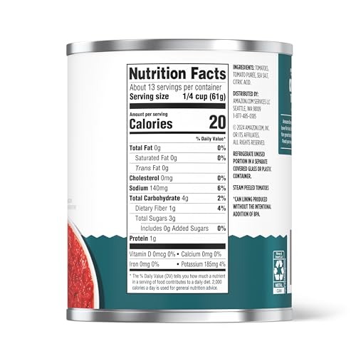Image of Amazon Grocery, Crushed Tomatoes in Puree, 28 Oz