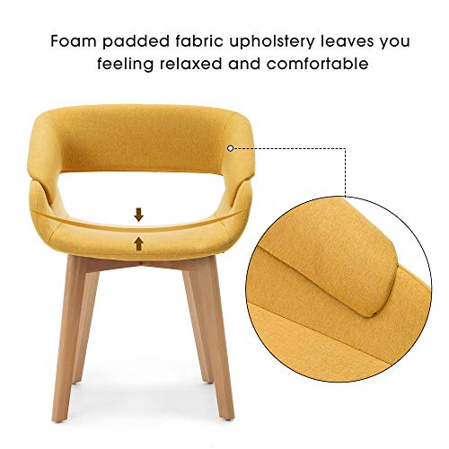 Ivinta Modern Dining Room Chair Set Of 2 For Kitchen, Mid-Century Upholstered Fabric Accent Chair With Solid Wood Legs #TOP4
