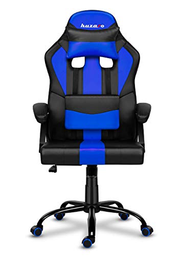 huzaro Force 3.0 Gaming Chaise de Bureau avec accoudoirs réglables Design Ergonomique Noir/Bleu, Simili Cuir, Standard Cover