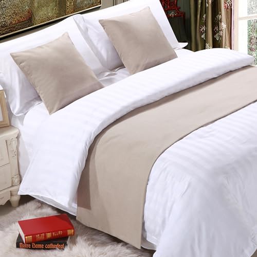 QRGMKL Corredor de Cama Premium para pie de Cama, Bufanda de Cama de Color sólido Colcha de Lino de algodón decoración del hogar Protector de Cama de Dormitorio-Beige Yellow||210X50cm for 1.5m Bed