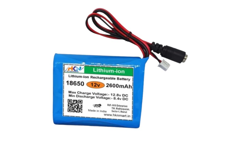 Image of Lithium Battery 12volt 2600 mAh Rechargeable Battery Pack for GPS i Pod P sp /DVD /mp4 CCTV Camera DVR Backup Project Work Industrial Equipment 2600mah Pack