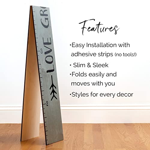 Headwaters Studio Wooden Ruler Growth Chart For Kids, Boys And Girls - Height Chart & Height Measurement For Wall - Kids Nursery Wall Decor And Room Hanging Wall Decor - Tribal Gray #TOP4